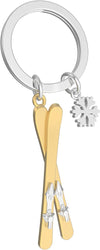 Winter Collection - Ski with Snowflakes Charm Keyholder