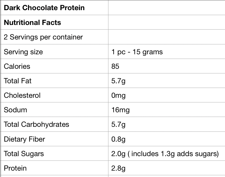 Fade Fit Dark Chocolate Snack Pack 30g