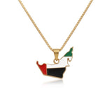 UAE Flag Map Necklace