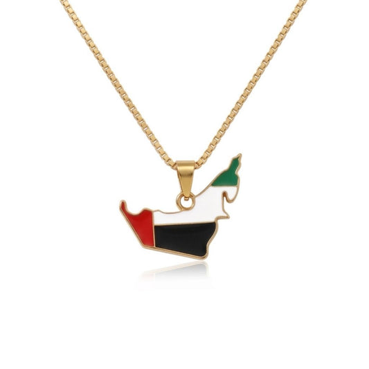 UAE Flag Map Necklace