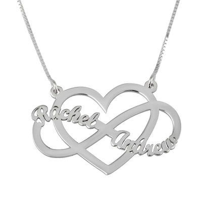 Infinity & Heart Combo Two Names Necklace