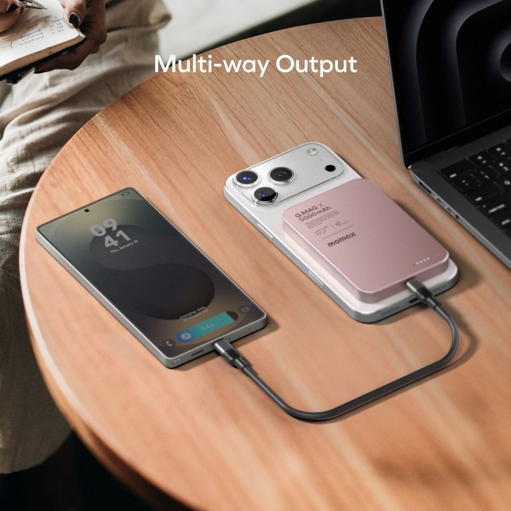 Momax Q.Mag X 5000 mAh Gen2 15W Ultra Slim Magsafe Wireless Power Bank