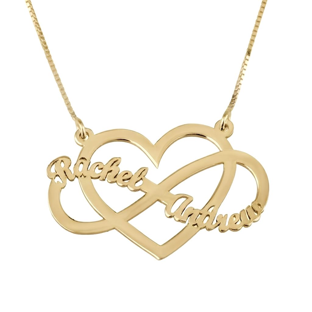 Infinity & Heart Combo Two Names Necklace