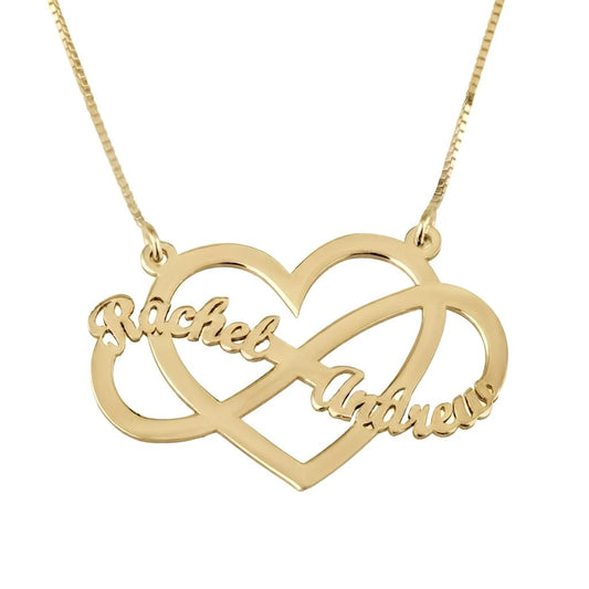 Infinity & Heart Combo Two Names Necklace