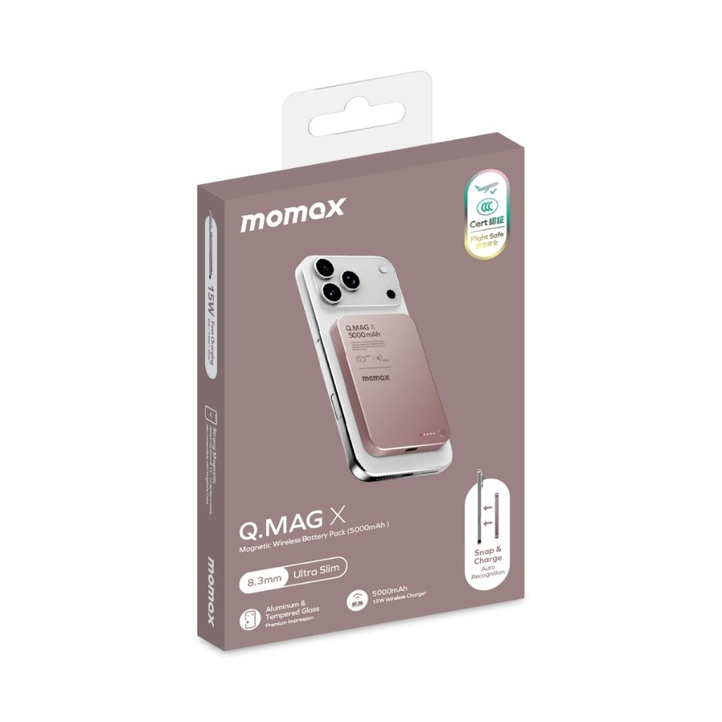 Momax Q.Mag X 5000 mAh Gen2 15W Ultra Slim Magsafe Wireless Power Bank