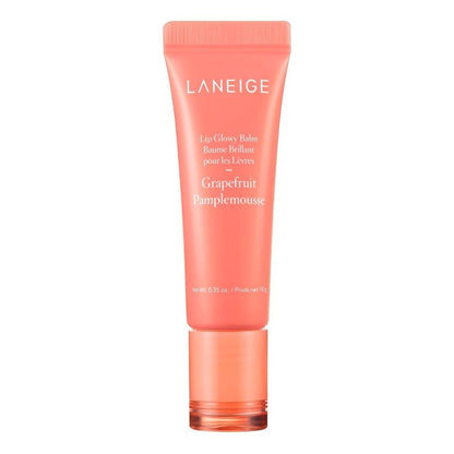 Laneige lip balm tube with grapefruit flavor on a white background