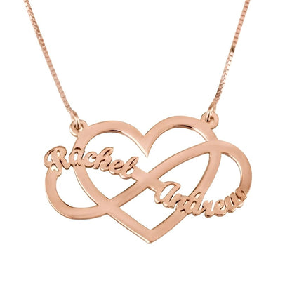 Infinity & Heart Combo Two Names Necklace