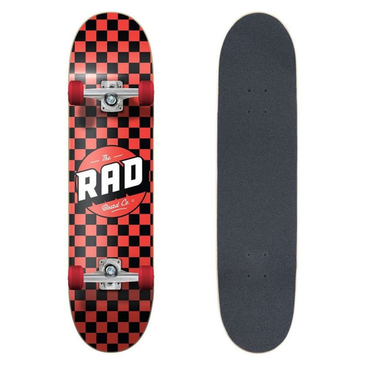 Rad Dude Crew Skateboard Checkers Black/Red - 7.75