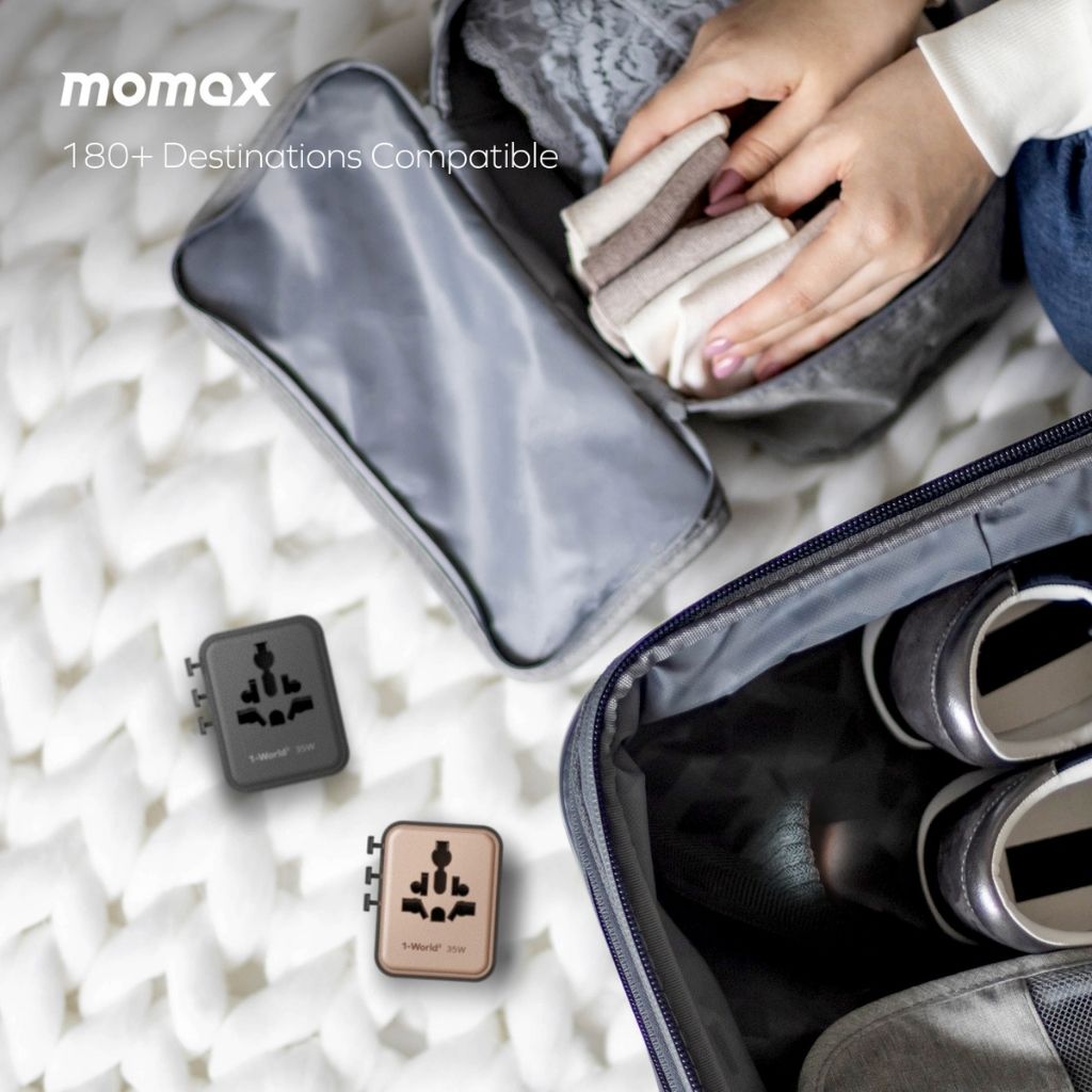 Momax 1-World2 35W 5-Port Dual Ac Travel Adaptor