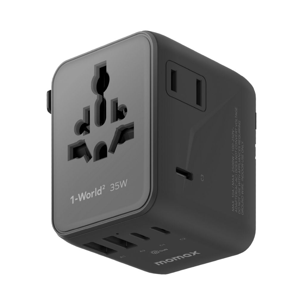 Momax 1-World2 35W 5-Port Dual Ac Travel Adaptor