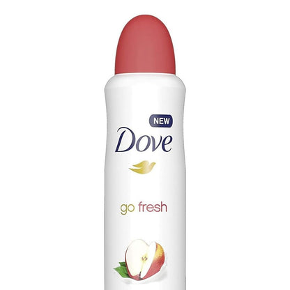Dove go fresh deodorant spray on a white background