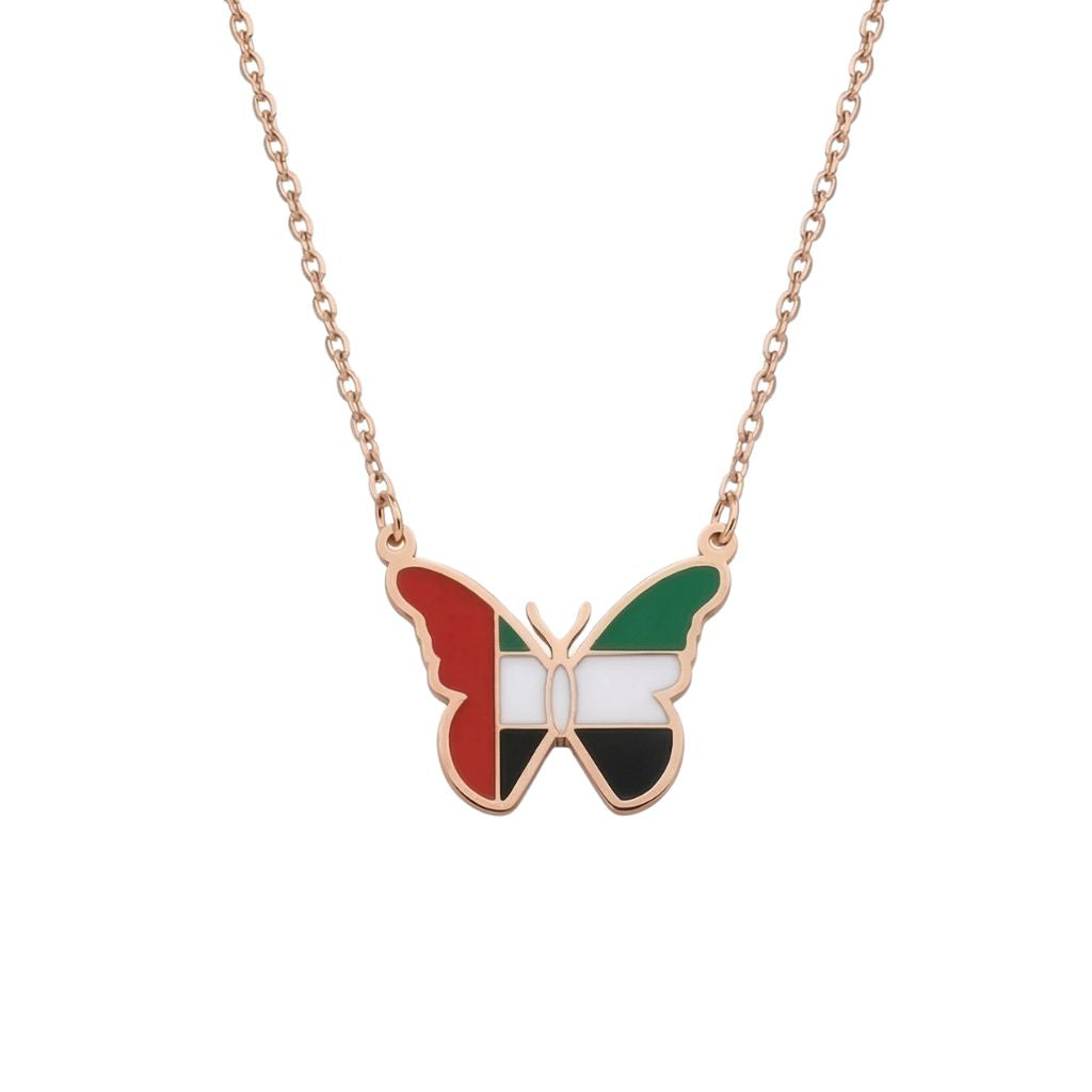 UAE Flag Butterfly Necklace