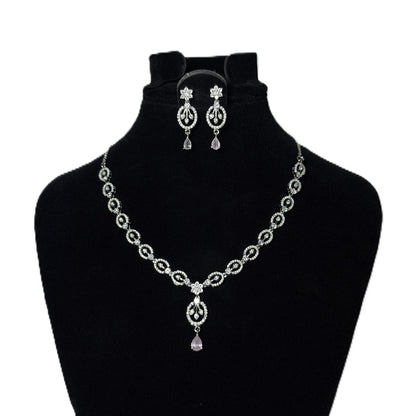 Blush Petal Necklace And Earrings Set