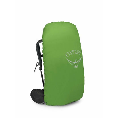 Green Osprey backpack cover on a white background