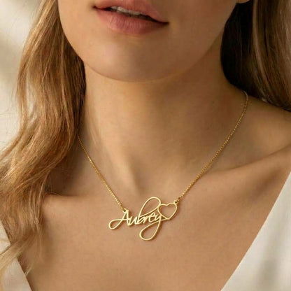 Delicate Engraved Heart Name Necklace