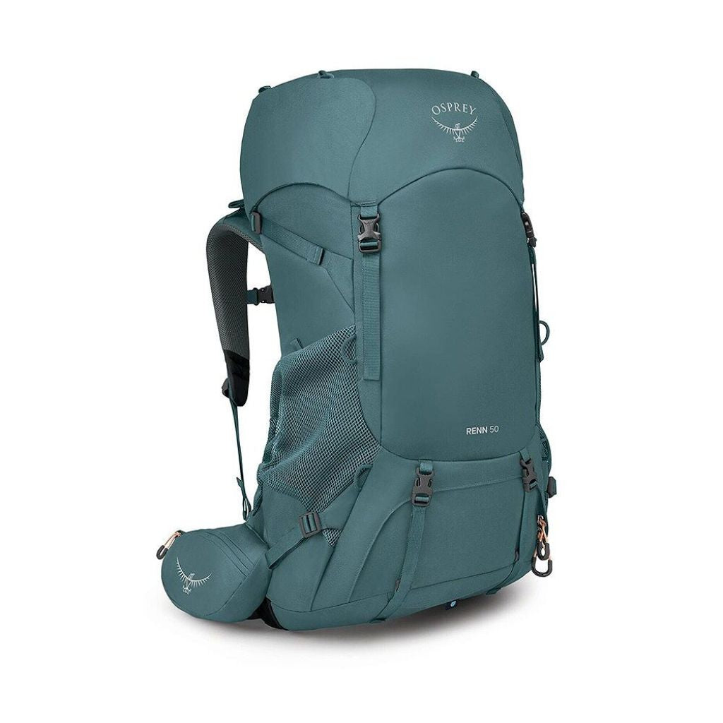 Teal Osprey backpack on a white background