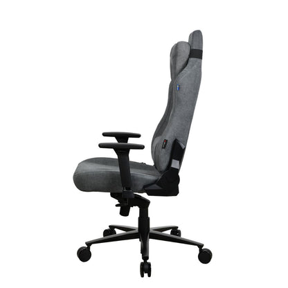 Gray office chair with black accents on a white background