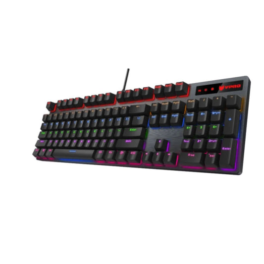 Gaming keyboard with RGB lighting on a white background