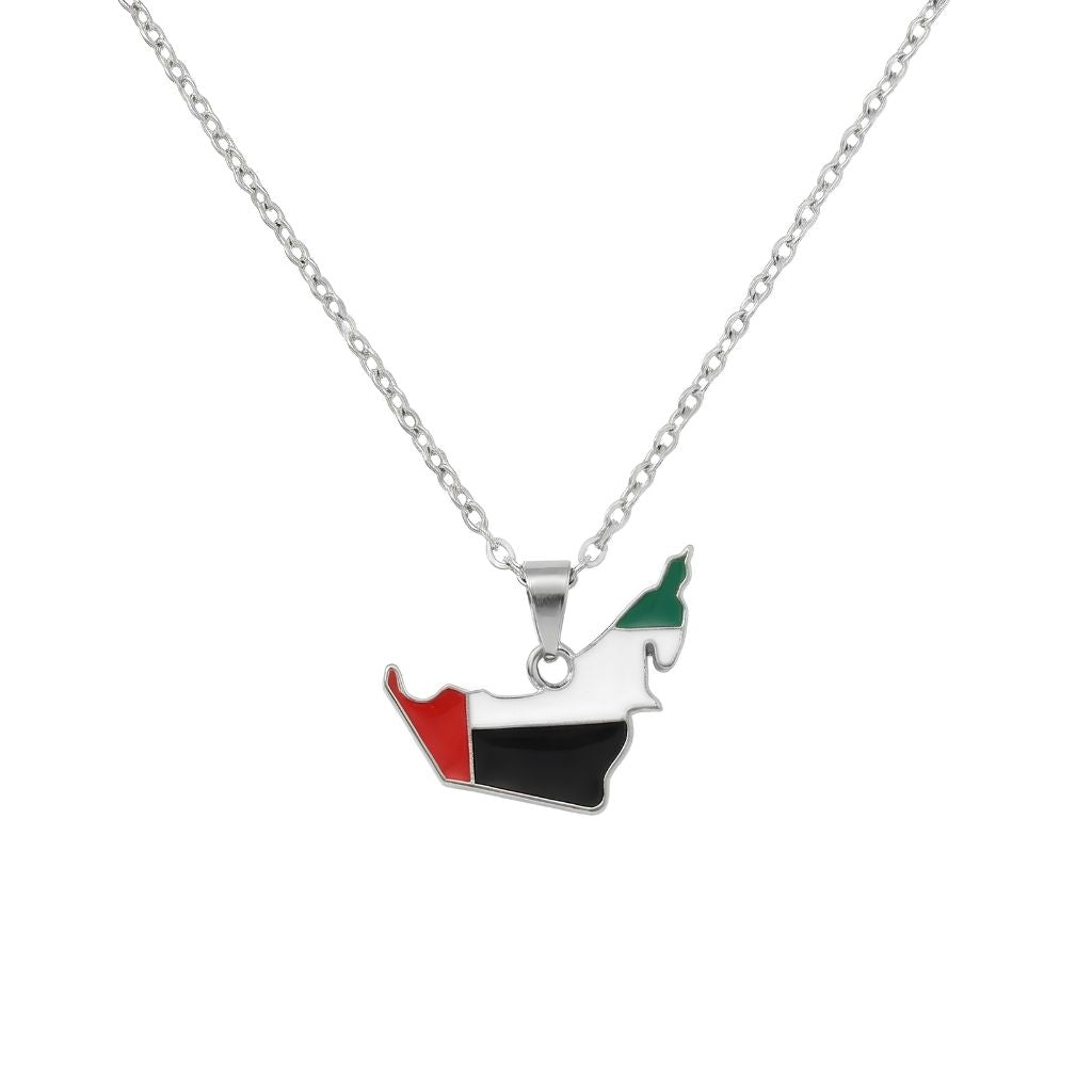 UAE Flag Map Necklace