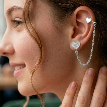Heartstrings Chain Earrings
