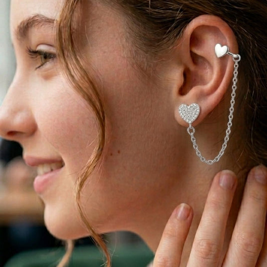 Heartstrings Chain Earrings