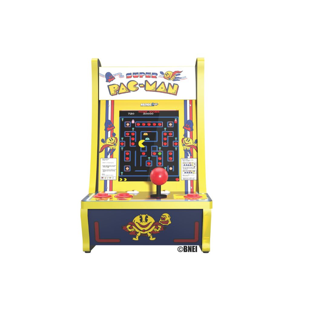 Pac-Man arcade machine on a white background