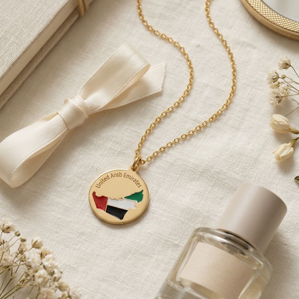 UAE Map Coin Necklace