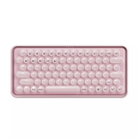 Pink keyboard on a white background