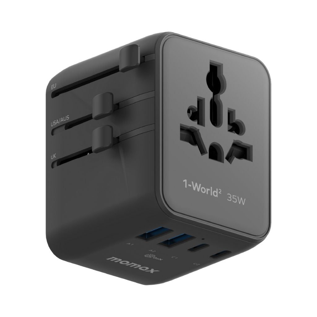 Momax 1-World2 35W 5-Port Dual Ac Travel Adaptor