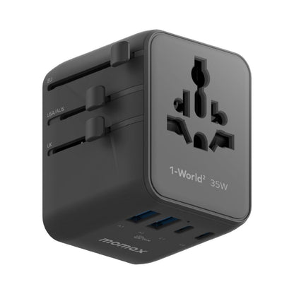 Momax 1-World2 35W 5-Port Dual Ac Travel Adaptor