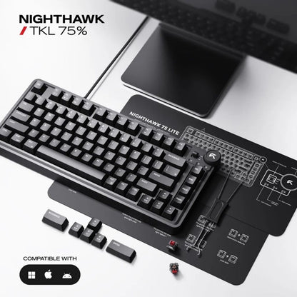 Cybeart Nighthawk 75 Lite - Wired RGB Gaming Keyboard - Black