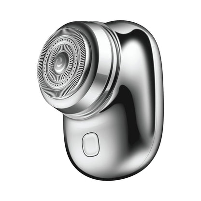 Silver electronic device on a white background