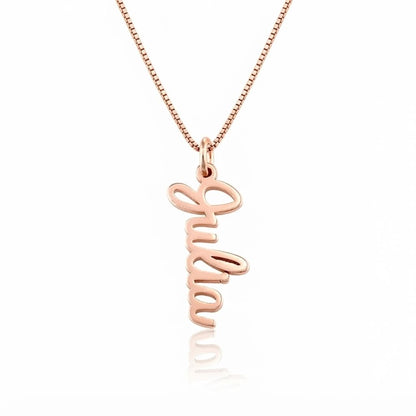 Stylish Font Vertical Name Necklace