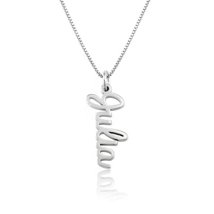 Stylish Font Vertical Name Necklace