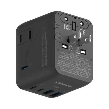 Momax 1-World2 35W 5-Port Dual Ac Travel Adaptor