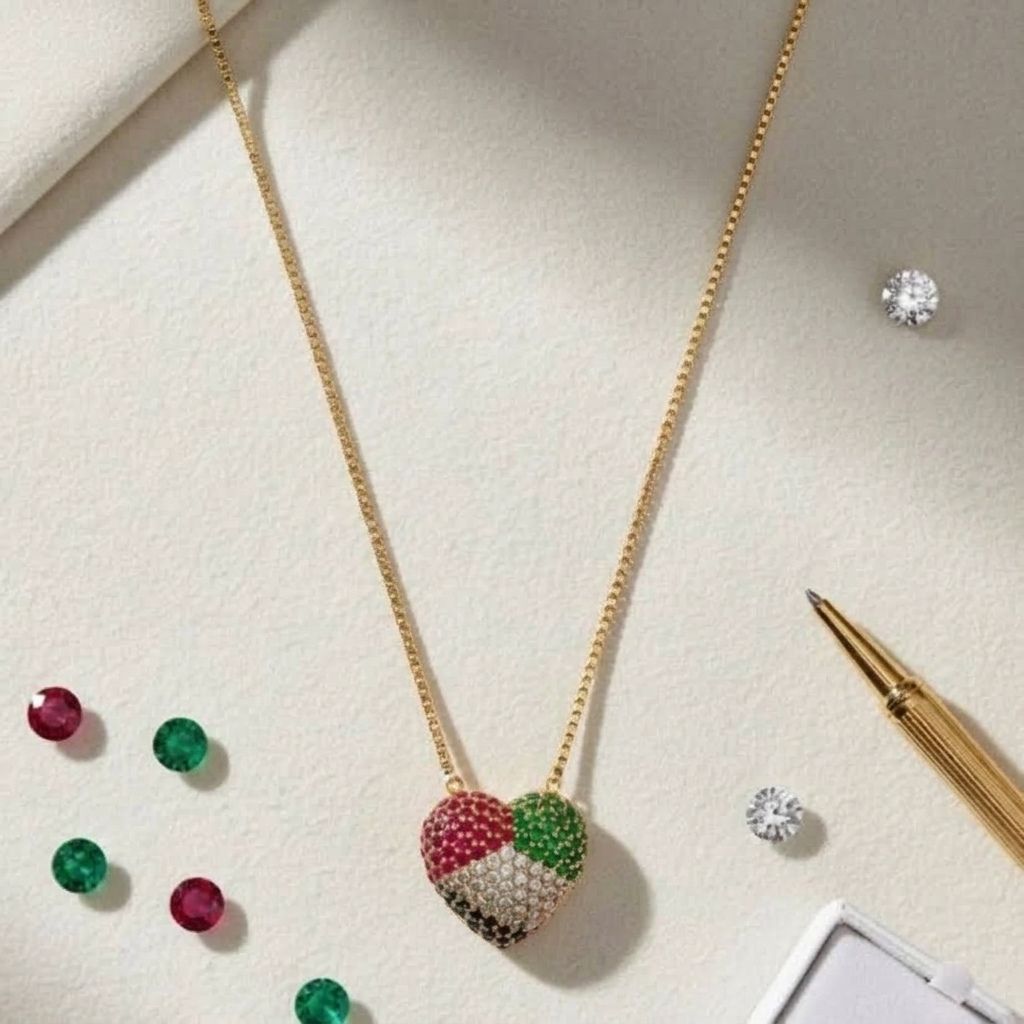 UAE Flag Heart Necklace