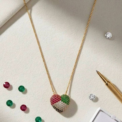 UAE Flag Heart Necklace