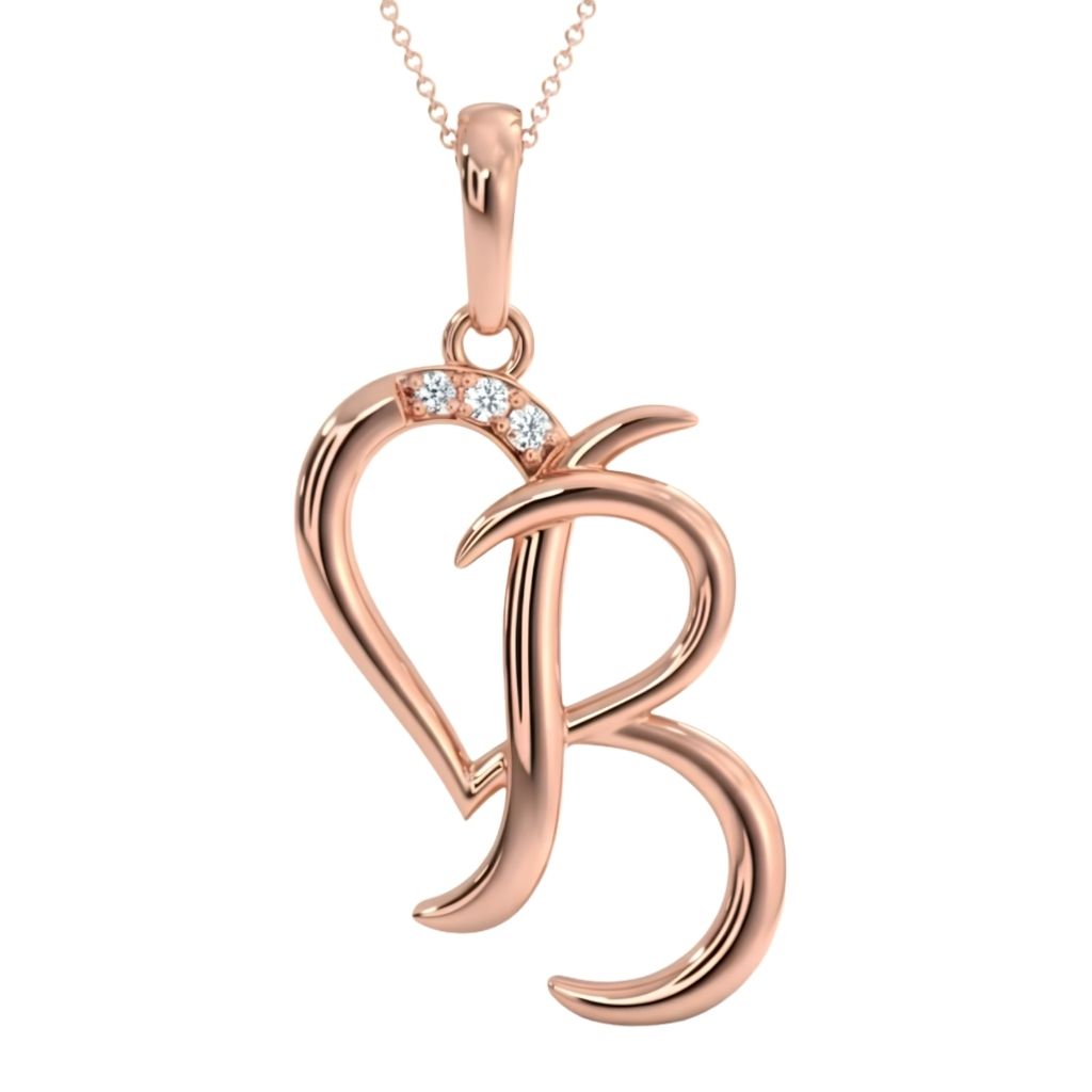 Elegant Heart Initial Pendant Necklace
