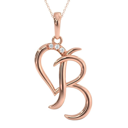 Elegant Heart Initial Pendant Necklace