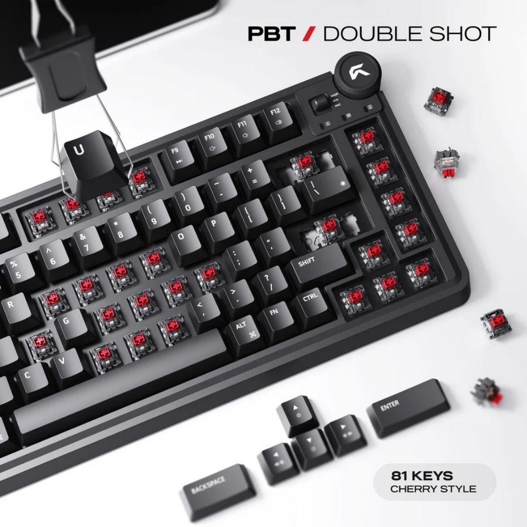 Cybeart Nighthawk 75 Lite - Wired RGB Gaming Keyboard - Black