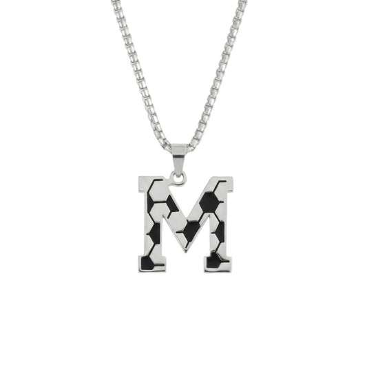 Personalised Soccer Initial Pendant Necklace