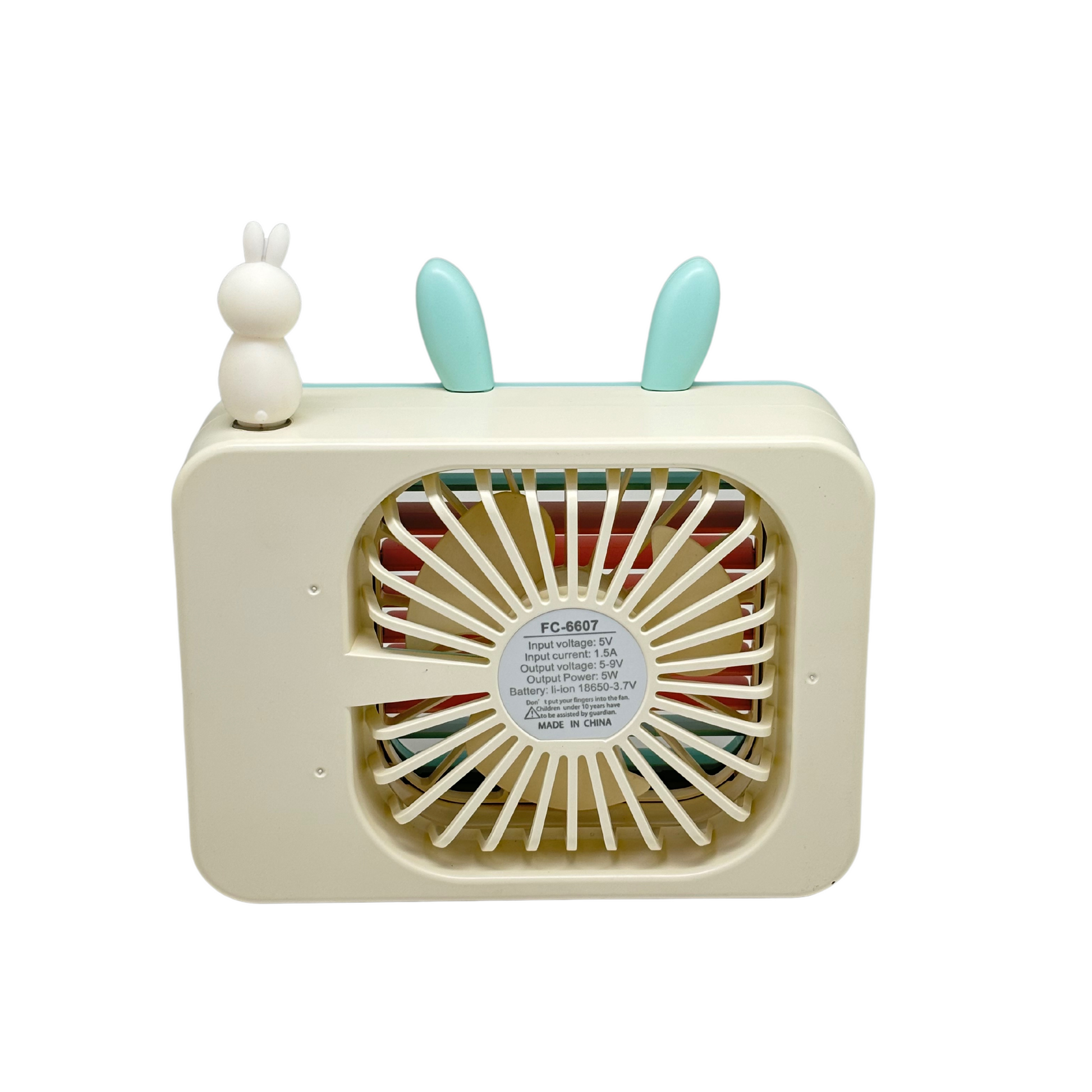 Cute Rabbit Design Cooler Fan with Misting Spray Feature
