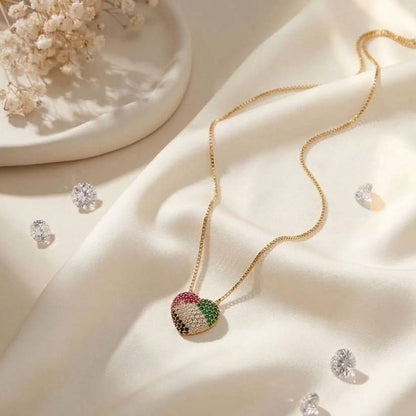 UAE Flag Heart Necklace
