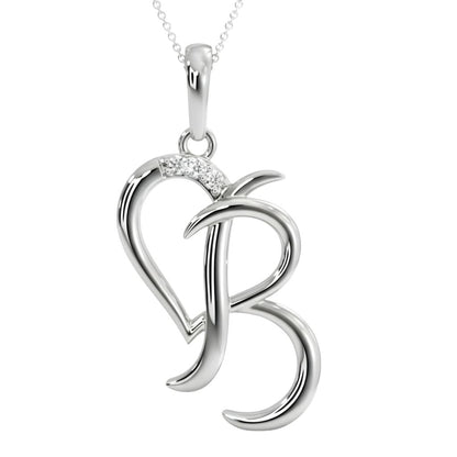 Elegant Heart Initial Pendant Necklace