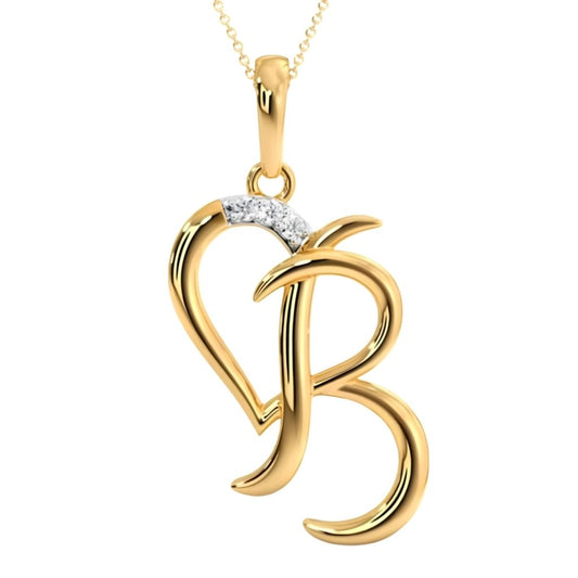 Elegant Heart Initial Pendant Necklace