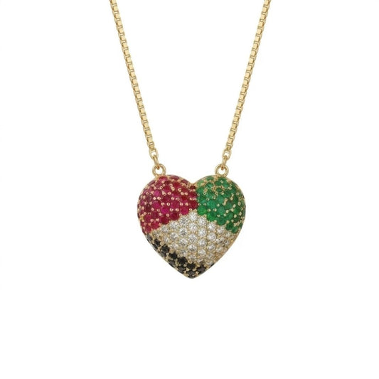 UAE Flag Heart Necklace