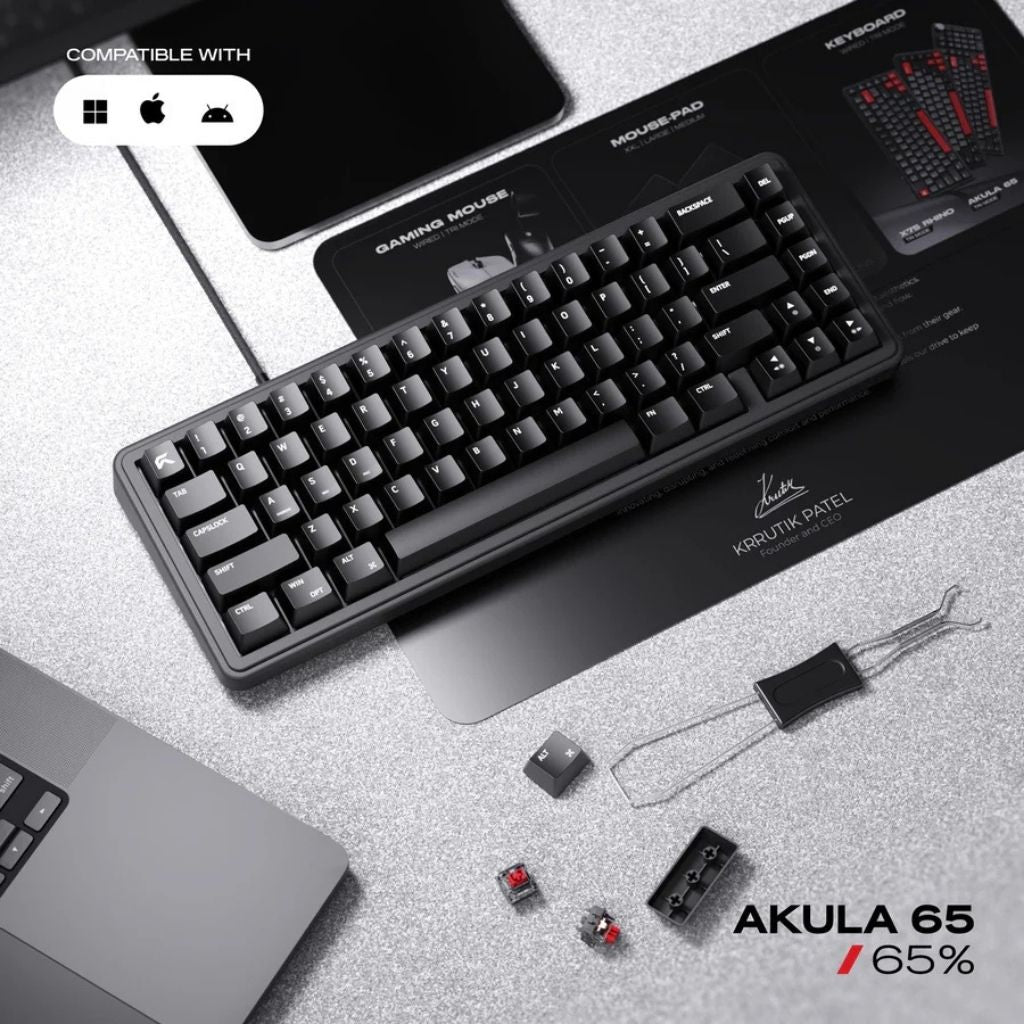 Cybeart Akula 65 Lite - Wired RGB Gaming Keyboard - Black