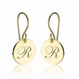 Engraved Initial Drop Earrings