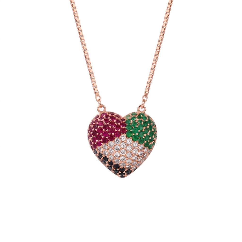 UAE Flag Heart Necklace
