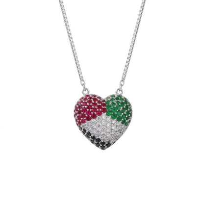 UAE Flag Heart Necklace